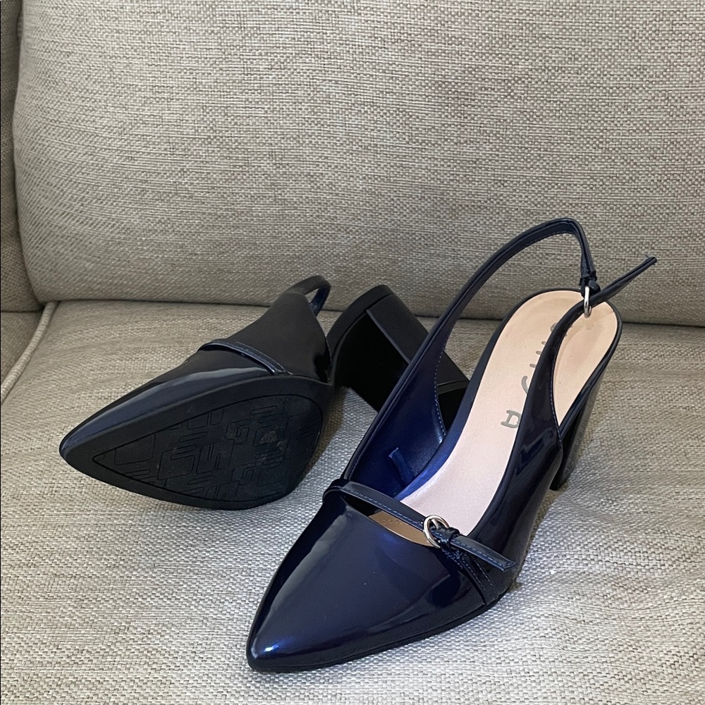 Unisa Navy Slingback Heels